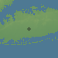 Shaded relief of the 53 km around Levittown, drawn from the GMTED2010 grid