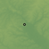 Shaded relief of the 55 km around Augusta-Richmond, drawn from the GMTED2010 grid