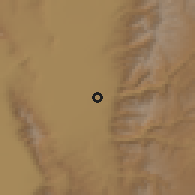 Shaded relief of the 53 km around Logan, drawn from the GMTED2010 grid
