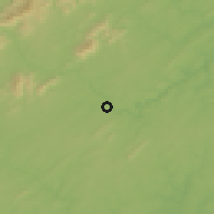 Shaded relief of the 54 km around Lynchburg, drawn from the GMTED2010 grid