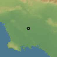 Shaded relief of the 55 km around Lynwood, drawn from the GMTED2010 grid