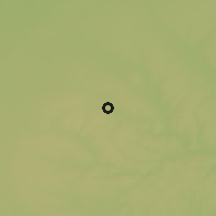 Shaded relief of the 53 km around Mansfield, drawn from the GMTED2010 grid