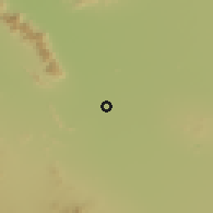 Shaded relief of the 55 km around Maricopa, drawn from the GMTED2010 grid