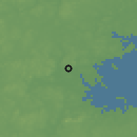 Shaded relief of the 52 km around Medford, drawn from the GMTED2010 grid