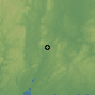 Shaded relief of the 53 km around Meriden, drawn from the GMTED2010 grid