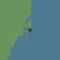 Shaded relief of the 57 km around Miami Beach, drawn from the GMTED2010 grid