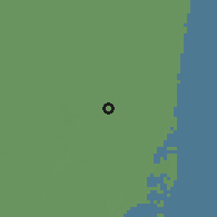 Shaded relief of the 57 km around Miramar, drawn from the GMTED2010 grid