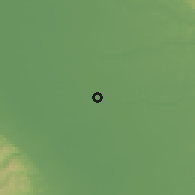 Shaded relief of the 54 km around Modesto, drawn from the GMTED2010 grid