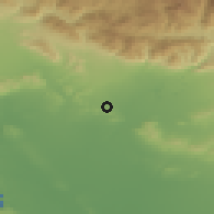 Shaded relief of the 55 km around Monterey Park, drawn from the GMTED2010 grid