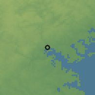 Shaded relief of the 54 km around Baltimore, drawn from the GMTED2010 grid