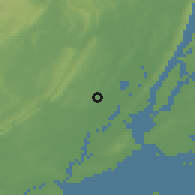Shaded relief of the 53 km around Newark, drawn from the GMTED2010 grid