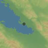 Shaded relief of the 54 km around Newark, drawn from the GMTED2010 grid