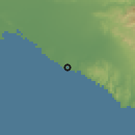 Shaded relief of the 55 km around Newport Beach, drawn from the GMTED2010 grid