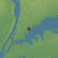 Shaded relief of the 53 km around New Rochelle, drawn from the GMTED2010 grid