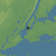 Shaded relief of the 53 km around New York, drawn from the GMTED2010 grid