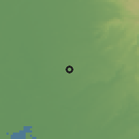 Shaded relief of the 54 km around North Highlands, drawn from the GMTED2010 grid