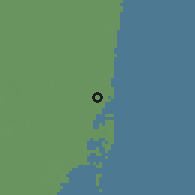 Shaded relief of the 57 km around North Miami Beach, drawn from the GMTED2010 grid