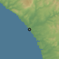 Shaded relief of the 55 km around Oceanside, drawn from the GMTED2010 grid