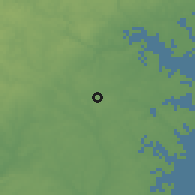Shaded relief of the 54 km around Odenton, drawn from the GMTED2010 grid