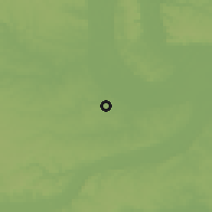 Shaded relief of the 54 km around O'Fallon, drawn from the GMTED2010 grid