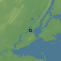 Shaded relief of the 53 km around Bayonne, drawn from the GMTED2010 grid