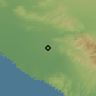 Shaded relief of the 55 km around Orange, drawn from the GMTED2010 grid