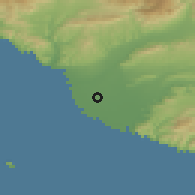 Shaded relief of the 55 km around Oxnard, drawn from the GMTED2010 grid