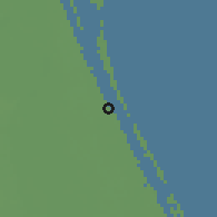 Shaded relief of the 57 km around Palm Bay, drawn from the GMTED2010 grid