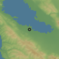 Shaded relief of the 54 km around Palo Alto, drawn from the GMTED2010 grid