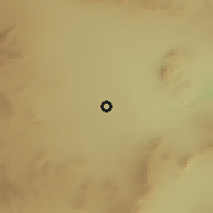 Shaded relief of the 55 km around Paradise, drawn from the GMTED2010 grid