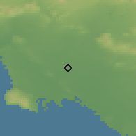 Shaded relief of the 55 km around Paramount, drawn from the GMTED2010 grid