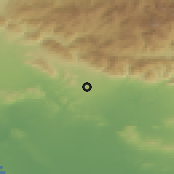 Shaded relief of the 55 km around Pasadena, drawn from the GMTED2010 grid