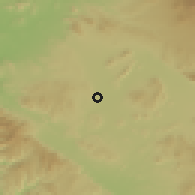 Shaded relief of the 55 km around Perris, drawn from the GMTED2010 grid