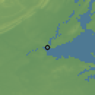 Shaded relief of the 53 km around Perth Amboy, drawn from the GMTED2010 grid