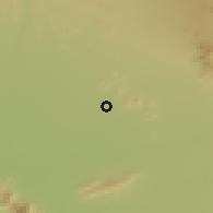 Shaded relief of the 55 km around Phoenix, drawn from the GMTED2010 grid