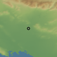Shaded relief of the 55 km around Pico Rivera, drawn from the GMTED2010 grid