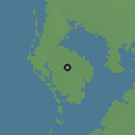 Shaded relief of the 57 km around Pinellas Park, drawn from the GMTED2010 grid