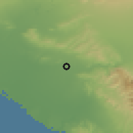 Shaded relief of the 55 km around Placentia, drawn from the GMTED2010 grid