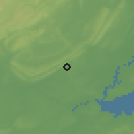 Shaded relief of the 53 km around Plainfield, drawn from the GMTED2010 grid
