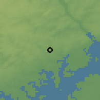 Shaded relief of the 53 km around Bel Air South, drawn from the GMTED2010 grid