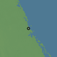Shaded relief of the 57 km around Port Orange, drawn from the GMTED2010 grid
