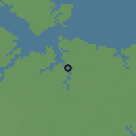 Shaded relief of the 54 km around Portsmouth, drawn from the GMTED2010 grid