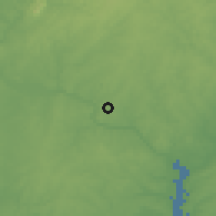 Shaded relief of the 54 km around Potomac, drawn from the GMTED2010 grid