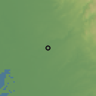 Shaded relief of the 54 km around Rancho Cordova, drawn from the GMTED2010 grid