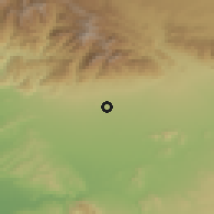 Shaded relief of the 55 km around Rancho Cucamonga, drawn from the GMTED2010 grid