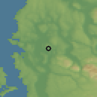 Shaded relief of the 51 km around Bellevue, drawn from the GMTED2010 grid