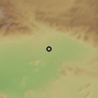 Shaded relief of the 55 km around Rialto, drawn from the GMTED2010 grid