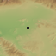 Shaded relief of the 55 km around Riverside, drawn from the GMTED2010 grid