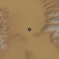 Shaded relief of the 53 km around Riverton, drawn from the GMTED2010 grid
