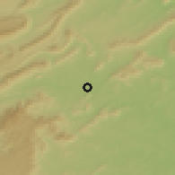 Shaded relief of the 54 km around Roanoke, drawn from the GMTED2010 grid